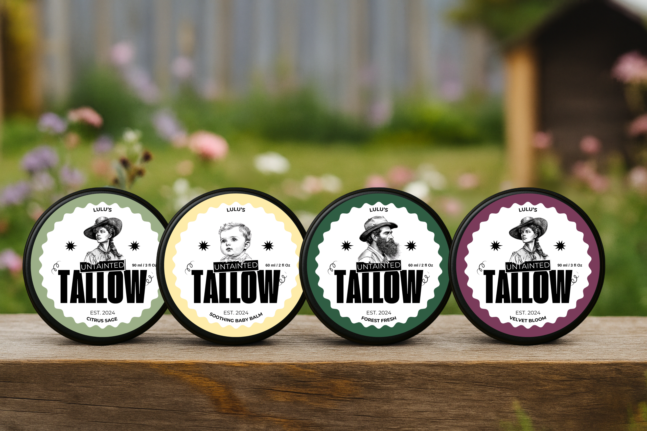 Four tins of Lulu’s Untainted Tallow