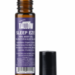 Sleep Eze sleep support body oil roll-on by Lulu’s Untainted Tallow in a 10ml amber glass bottle